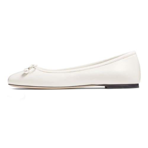 Pazzion Women Fashion Cute Closed Square Toe Ballet Flats Bows Slip On Ballerina Shoes for Dancing Driving Walking Size 4-16 US2