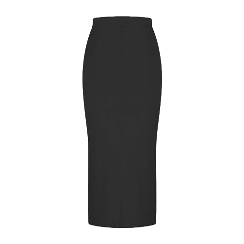 Side Slit Maxi Pencil Skirts for Women High Waist Slim Bodycon Stretch Elegant Long Skirt Party Club Night Out Skirt3