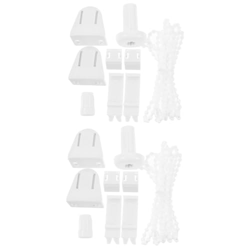 MUCKLILY 2 Sets Roller Blind Fittings Kit with Beaded Chain Loop Beads Fixed Hooks Sturdy Material Smooth Quiet Operation Easy Installation for Curtain Repair