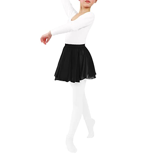 Kereda 2-Packs Kids Girls Ballet Wrap Skirts Chiffon Dance Pull-On Skirt 3-5 T Black+Pink #TOP1