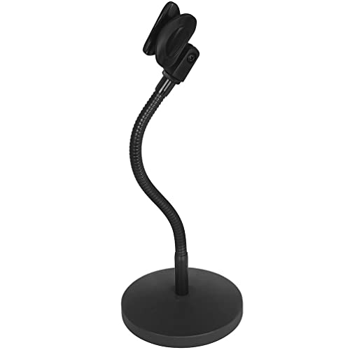 Support de microphone de bureau, support de micro de table universel avec base lestée, support de micro flexible à col de cygne, pour diffusion, enregistrement, diffusion en direct