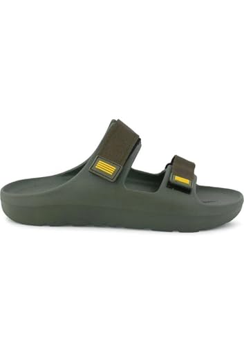 Image of Sliders for Men - Lightweight Mens EVA Slides | Cushioned, Waterproof, Adjustable Strap | All-Day Comfort with Double Strap Sandals