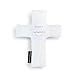 DEMDACO Tender Blessings 6 x 5 Inch Soft Polyester Cuddly Plush Huggable Comfort Cross, Classic White and Pink, Babys Baptism