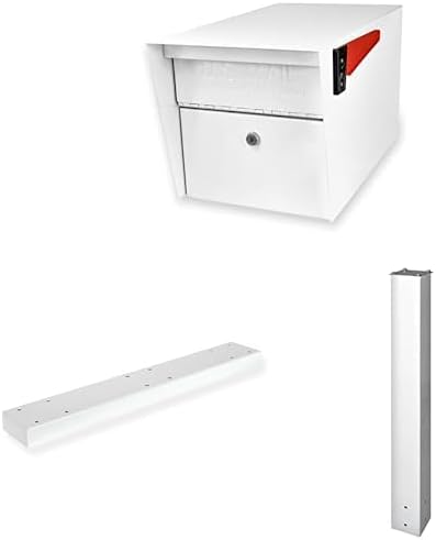 Mail Boss Mail Manager X3 In-Ground Mount Combo Kit Locking Metal Standard Mailbox - Alpine White