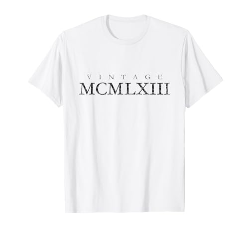 Vintage MCMLXIII Año 1963 (Negro Antiguo) 62 Cumpleaños Camiseta