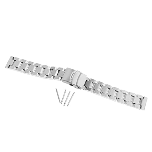 Image of Silver Stainless Steel Watch Band Strap Bracelet Double Clasp Links 20mm | Watches, Parts & Accessories | Wristwatch Bands