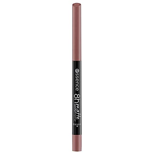 essence 8h matte comfort lipliner, Lip Pencil, Lippenkonturenstift, Nr. 02 Silky Hazelnut, nude, sofortiges Ergebnis, langanhaltend, matt, vegan, wasserfest, Mikroplastik Partikel frei (0,3g)