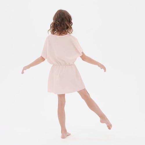 Girls Swimsuit Coverup UPF 50+ Beach Cover Ups Dress V Neck Beachwear Short Sleeve3