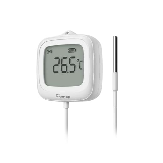 SONOFF SNZB-02LD Capteur de température étanche Zigbee avec sonde en acier inoxydable de 1,5 m, écran LCD, plage -40~115°C, surveillance via APP, support magnétique, fonctionne avec hub Zigbee