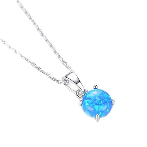 Colliers purs pour femmes NBYGSC à pendentif opale ronde colorée