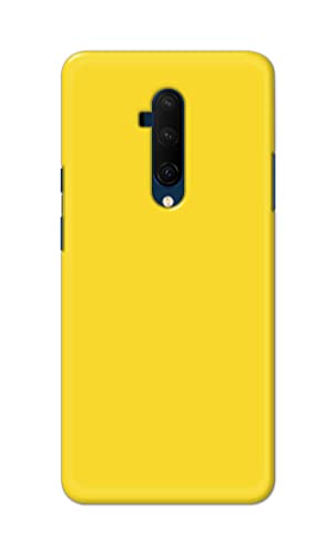 Image of Printed Hard Back Cover Case for OnePlus 7T Pro | OnePlus 7 Pro Back Cover (Plain Yellow) -1803