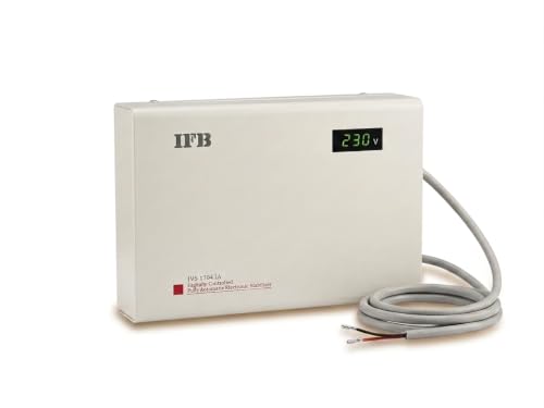 Image of IFB IVS 1704 IA Slim Electronic Voltage Stabilizer for 1.5 Ton AC, 130V-300V, 12 Amps, White, Metal, Wall Mount Digital Display