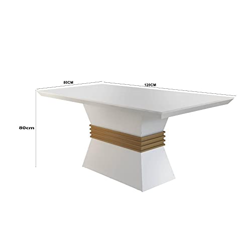 Conjunto Sala de Jantar Mesa e 4 Cadeiras Santorini Espresso Móveis Animalle Chocolate/off White/off