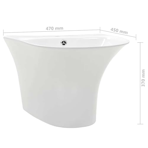 Lavabo de pared Mangloder de 47x45x37 cm ideal para optimizar baños de invitados 6