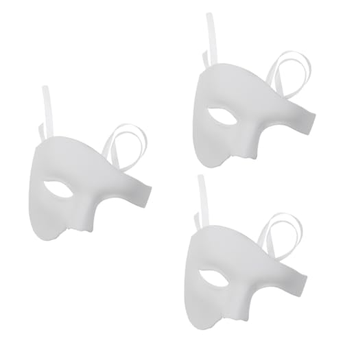 Masque Halloween demi visage blanc Healvian de cosplay pour fête et carnaval