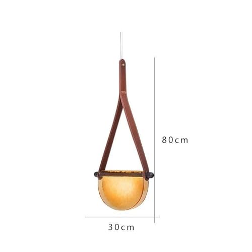 Lampe suspendue en verre fait main cuir post-moderne pour salle restaurant