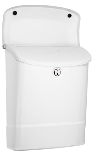Image of Architectural Mailboxes Parkside Locking Wall Mount Mailbox, White, Medium | Galvanized steel build with a steel cam lock and key drop box and weather-resistant outdoor construction.