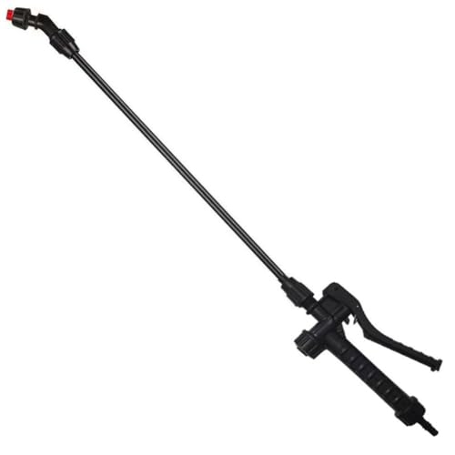 Lawnoval Varita pulverizadora manual para mochila con palanca bloqueable, tubo de fibra de vidrio de 61 cm y válvula de cierre para jardinería y limpieza, color negro