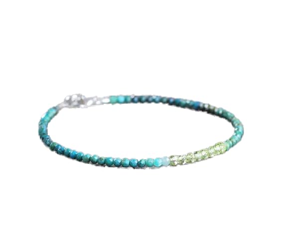 Bracelet chrysocolle et péridot LKBEADS, un lien de nature à votre poignet