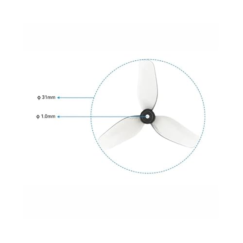 Hélice PC 31mm arbre 1.0mm idéale pour vol Tiny Whoop en intérieur