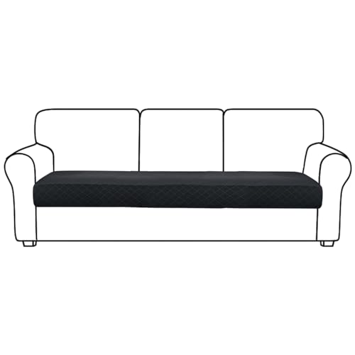 Housse de canapé de remplacement extensible 3 places noir - 2
