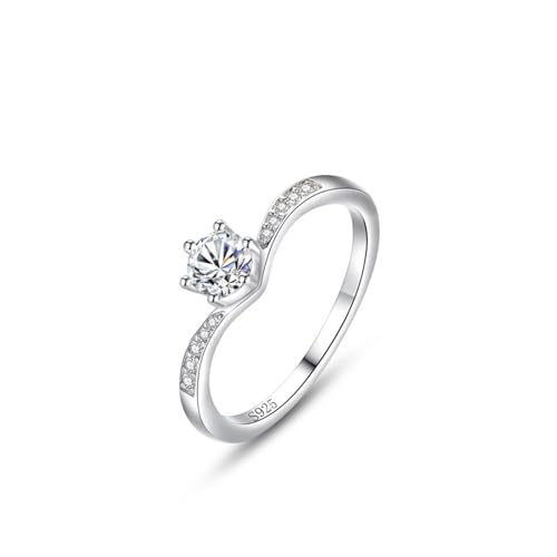 Bague argent femme 925 blanc forme ronde zircone cubique alliance couronne canal 6 griffes chic