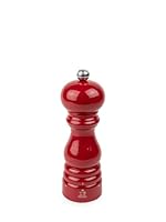 PEUGEOT - Pfeffermühle Paris u‘Select 18 cm + Pfeffer - 6 voreingestellte Mahlgrade - Aus PEFC-zertifiziertem Holz - Passionsrot lackiert