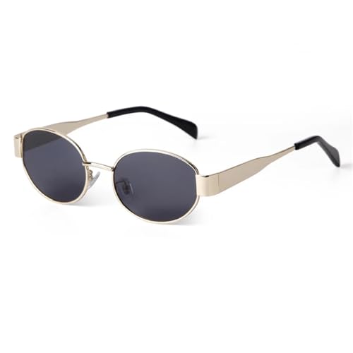 Metal Oval Frame Sunglasses Women Men Round Driving Sun Glasses Clear Lens Shades Male UV400