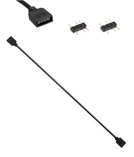 Besvalo RGB Extension Cable 3 Pin, 20 Inches Computer Motherboard ARGB Interface Extension Cable Female Connetor, 5V Argb 3-Pin Connector 1-1