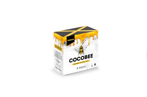 COCOBEE 9 Unidades Carbón De Coco Natural para Shisha Y Barbacoa 26mm Alta Combustión Prueba Compacta Encendido Rápido Calor Uniforme Carbón Premium Portátil para Cachimba Hookah BBQ DISPAU