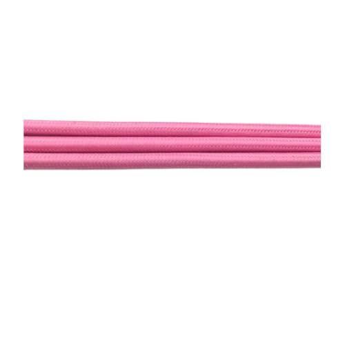 Cable textil de 0.75mm y núcleo de cobre color rosa para lámparas colgantes, rollo 50m