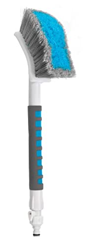 Homeshopa Water Fed Car Wash Brush, Durable Anti-scratch Bristle, Non Slip Grip Handle, Car Washing Cleaning Brush, Water Spray Brush, Jet Spray Hose Fitting