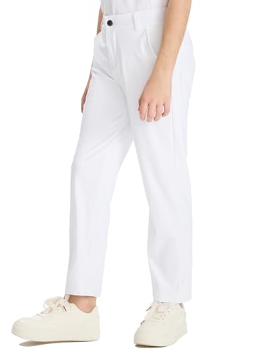 DEVOROPA Youth Boys Golf Pants Stretch Flat Front Dress Athletic Casual Pants School Uniform Chino Twill Pants Pockets2