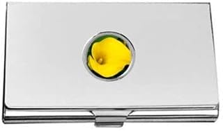 calla lilies yellow ref1z1 DOME on a Stainless Business Card Case Holder