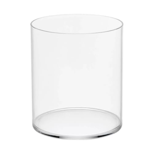 Pugermering Glas Fischbecken Zylinder Aquarium Behälter Vase Glasbehälter in Modernem Minimalistischem Stil mit Hoher Transparenz für Wasserpflanzen Und, Breite 15 cm, Höhe 25 cm