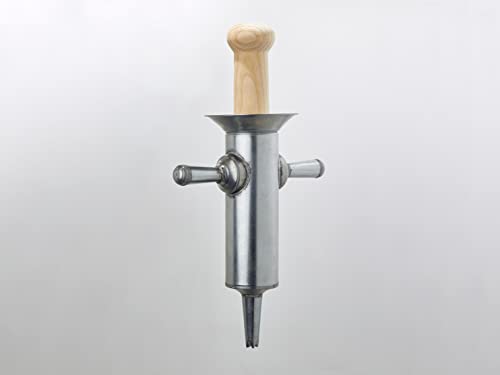 Churrera manual gigante de acero galvanizado, agarraderas de mango, maza de madera Cover
