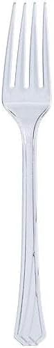 Clear Plastic Forks – Elegant Disposable Forks for Appetizers Salads Desserts and Main Courses – Ideal for Weddings Parties Catering Events and Buffets (612)