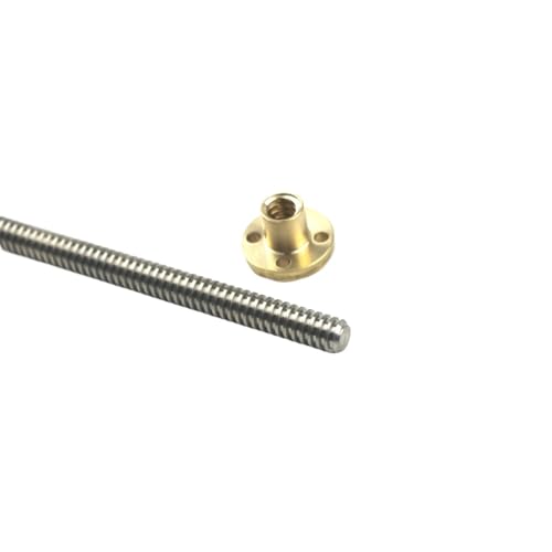 Ball Screw, Linear Guide Ball Screw T5 Lead Screw+ Brass Nut Parts Picth 1mm 2mm Length 100mm-1000mm(600mm)