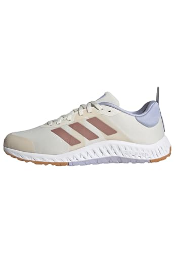 adidas Women's Everyset Trainer Shoes, Chalk White/Warm Clay/Violet Tone, 4.5 UK