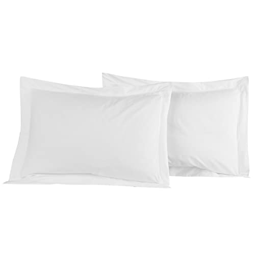 Home Cassiopee to80pe-bla – Juego de 2 Fundas de Almohada de 80 Hilos percal Blanco 50 x 70 cm
