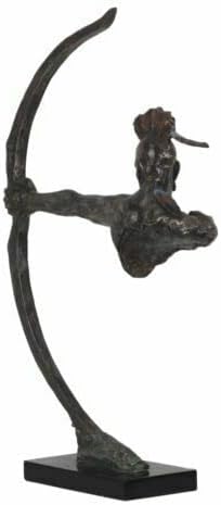 Miniatura 3 de Ebros Gift Gran escaparate de museo de 32 pulgadas de alto, diseño de guerrero indio sioux con arco y flecha, estatua de arquero de arco corto con