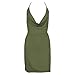NY - Vestito da festa con spacco da discoteca con scollo profondo, Verde militare, L