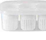 MAHIONG Salat-/Kühlschrank-Frischhaltedosen, 24,5 x 16 x 9 cm, weiße Salat-Aufbewahrungsbehälter für Kühlschrank mit 6 abnehmbaren Ablaufkörben für Knoblauch, Ingwer, Zwiebeln, 2 Stück