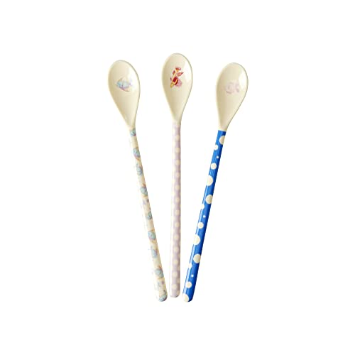 Rice Latte Löffel Spoons aus Melamin Fish Prints 3 Stück mehrfarbig