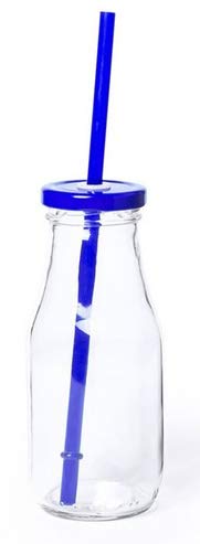 DISOK - Lote de 48 Tarros de Cristal con Caña surtido en colores. Tarros de bebida infantiles para colegios, ludotecas, cumpleaños, fiestas infantiles, comuniones.