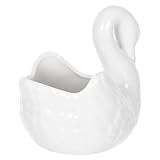 Design unique : avec sa charmante forme de cygne, ce pot de fleurs apporte une touche fantaisiste à n'importe quel espace, ce qui en fait une pièce décorative remarquable. petit pot de fleurs cygne, décoration de bureau cygne