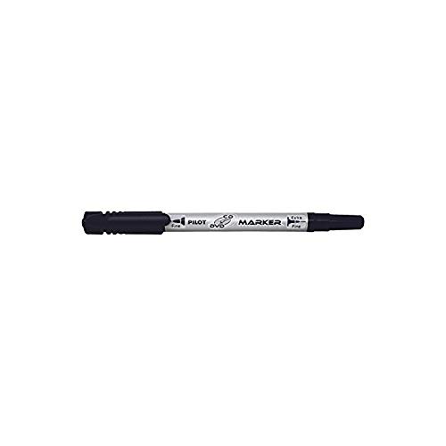 PILOT Lot de 12 Marqueurs double pour CD/DVD pointes fine et moyenne noir