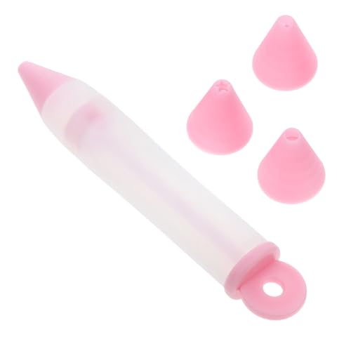 FUNNETOYU Penna Decorativa in Silicone Alimentare Rosa con Punte Staccabili per Decorare Dolci Crema e Biscotti Utensile Facile da Usare per Torte e