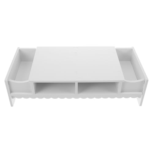 Étagère de rangement écran d'ordinateur blanc en PVC Didiseaon