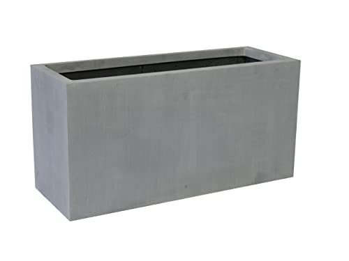 Pflanztrog d. BUNDESGARTENSCHAU aus Fiberglas in betongrau - Größe (LxBxH): 100x40x50 cm, Pflanzkübel, Blumenkübel